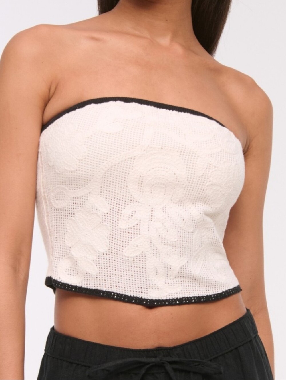 Abercrombie & Fitch Strapless Crochet Top
